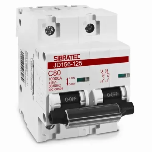 Disjuntor Mini DIN Bifásico 80A Curva C 10Ka