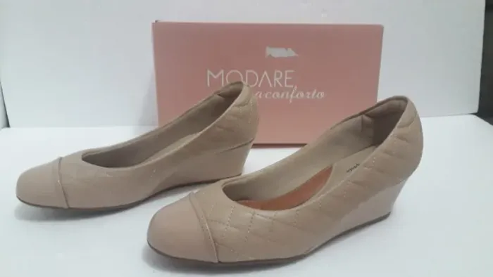 Sapatilha feminina bege com salto da Modare nº 36 usada e bem conservada