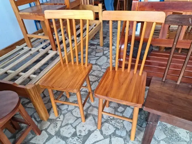 Cadeira de jantar estilo cowboy de madeira maciça