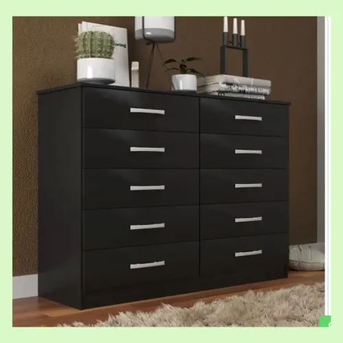 Cômoda 10 Gavetas Preto