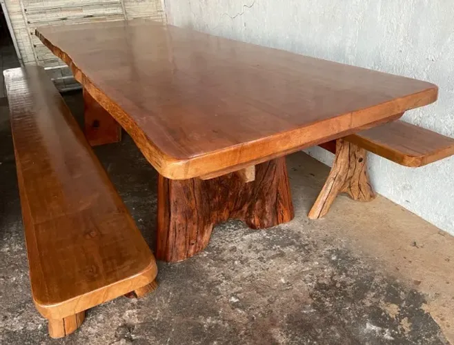 Mesas Rusticas para churrasco com bancos ou cadeiras