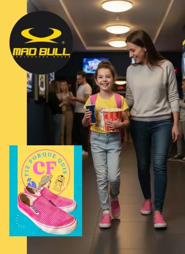 Tênis Slip on Mad Bull Rosa com Bolinhas Brancas