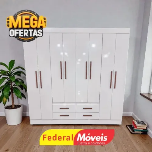 GUARDA ROUPA OFF WHITE 200cm 100%MDF A PRONTA ENTREGA