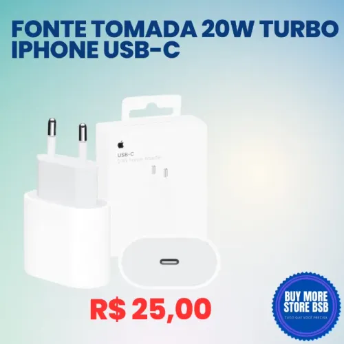 Tomada Fonte 20w Turbo Tipo C Para iPhone 11 Pró A 12 turbo