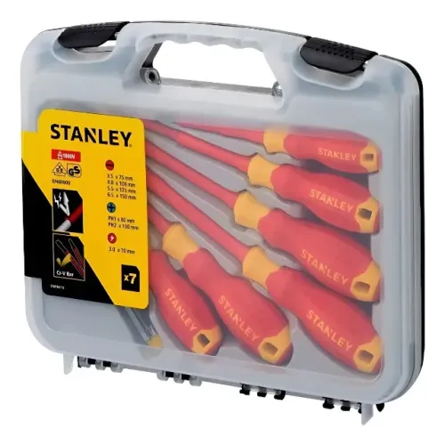 JOGO DE CHAVES DE FENDA VDE STANLEY C/7PCS