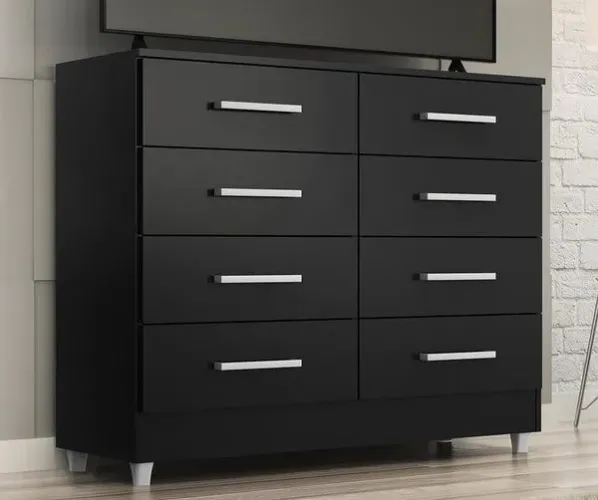 Cômoda Raissa Dupla 8Gvs Onix Quarta Divisão - Entrega Rápida! 