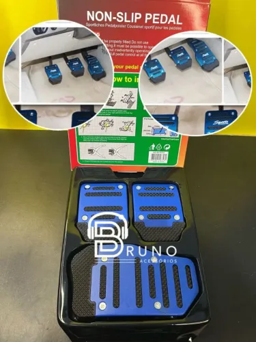 Pedaleira esportiva azul para carros