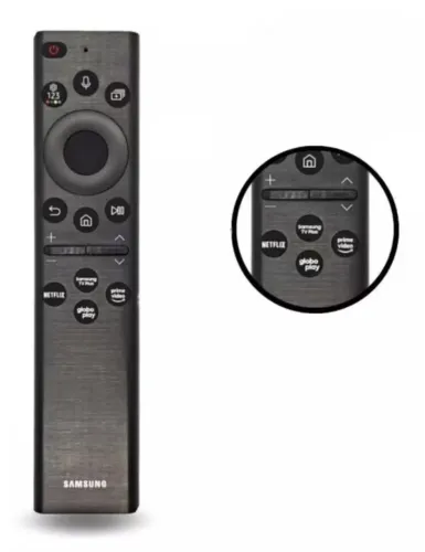 Controle compatível com Samsung smart - tecla tv plus - não tem comando de voz