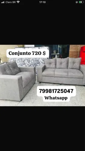 Conjunto de sofá dois e três lugares