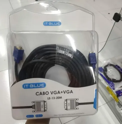 Cabo VGA VGA de 20 metros, (Entregamos e ac. cartões)