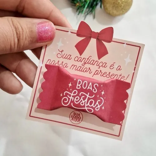 Card com balinha personalizada - brinde corporativo, eventos 