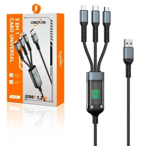 Cabo 3 em 1 Universal Potência de 20W