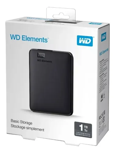 HD Externo Portátil Western Digital WD Elements 1TB - Armazenamento Confiável e Portátil