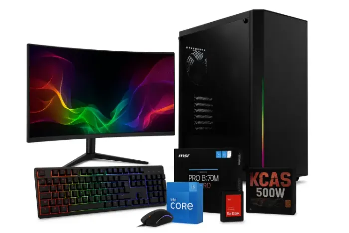 PC Gamer i5-12600K + RX 6600 | 16GB RGB | SSD 1TB | Monitor Curvo 27" 100Hz | Pronto Para 