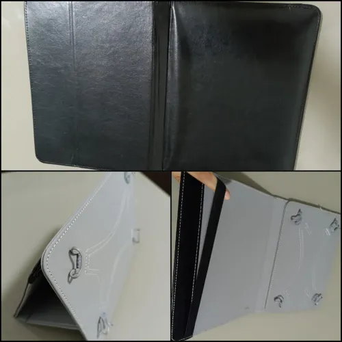 Capa de tablet ajustável de couro 