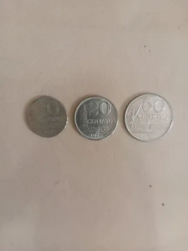 moedas antigas 10 , 20 e 50 centavos anos 1970, 76, 78