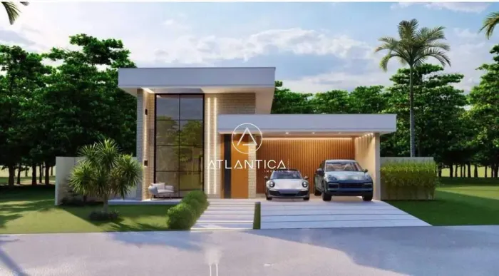Atlântica Imóveis tem Linda casa linear com projeto moderno e funcional, localizada em um