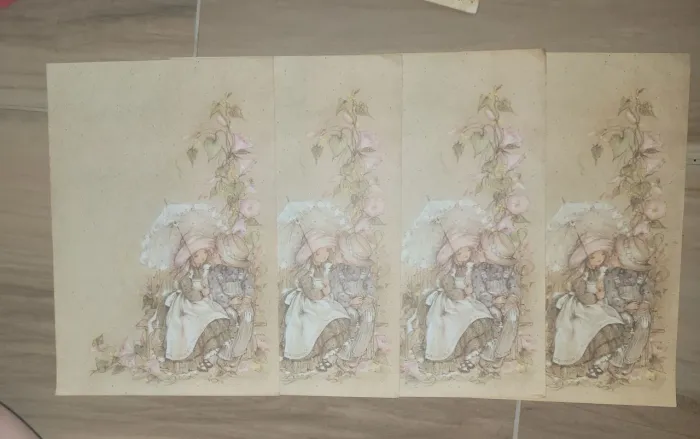 4 papéis de carta antigo