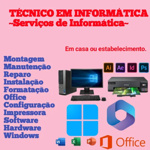 Serviços de Informática à domicílio, Formatação, instalação, configuração windows 10/11