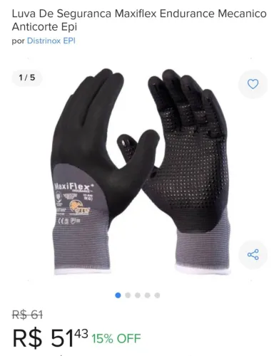 Luva De Segurança Maxiflex Endurance Mecânico Anticorte Ep Tijuca RJi