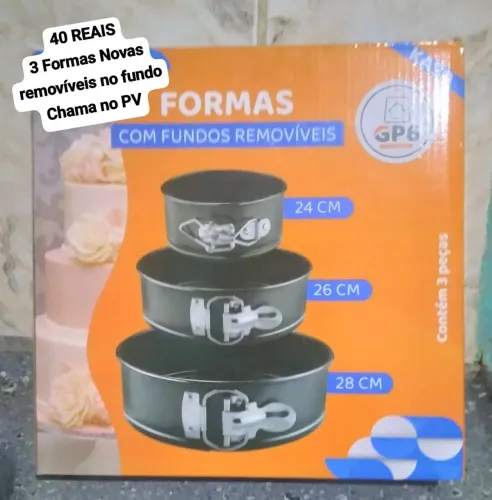 Vendo 3 formas com fundo removível nova na caixa ( retirada a combinar)