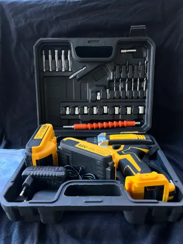 Parafusadeira Furadeira 48V Sem Fio 2 Baterias + Maleta Completa