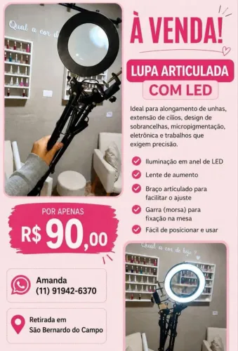 Lupa articulada com led