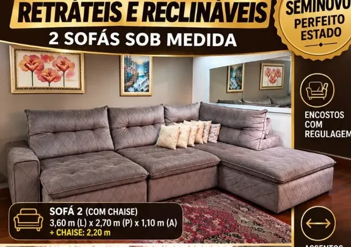 CONJUNTO DE 2 SOFÁS SOB MEDIDA