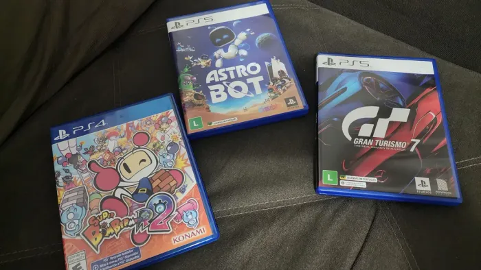 3 JOGO ASTRO BOT 2 SUPER BOMBERMAN R2 GRANTURISMO 7