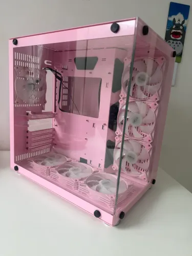 Gabinete rosa vidro temperado hyrax hgb700 ATX