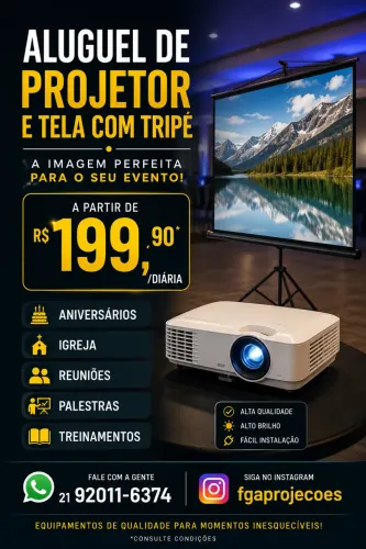 ALUGUEL DE PROJETOR + TELA PARA EVENTOS