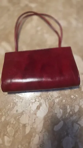 Bolsa vintage bordô em couro legítimo