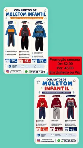 Conjuntos de moletom infantil