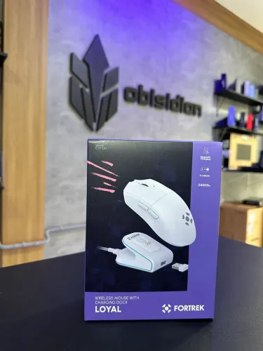 MOUSE GAMER FORTREK LOYAL BRANCO NOVO.