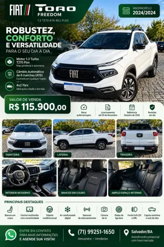 Fiat Toro Freedom 1.3 T270 4X2 Flex AUT 2024