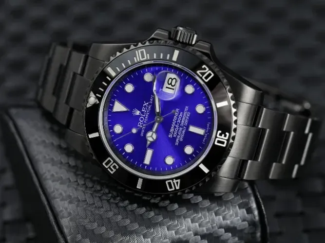  Relógio Submariner Custom Black & Blue - Automático Premium (preço desapego) 