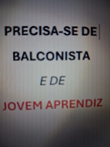 Precisa-se de balcanista com experiência + jovem aprendiz