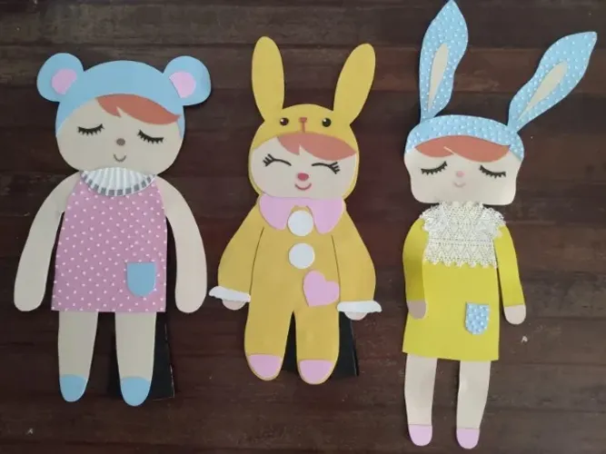 Três Bonecas em EVA para Festa ou Decoração Infantil Menina