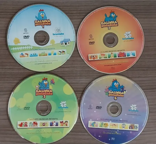 DVDs Galinha Pintadinha Coleção Volumes 1,2,3 e 4