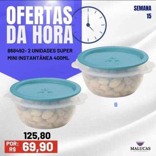 Mini Instantânea 400ml 2 unidades tupperware 