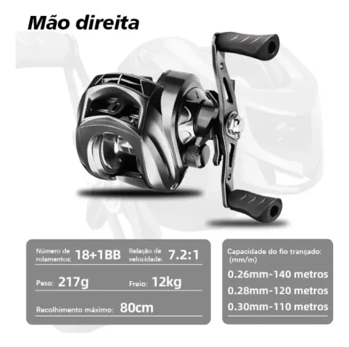 Carretilha de Pesca (disponível mão direita e mão esquerda)