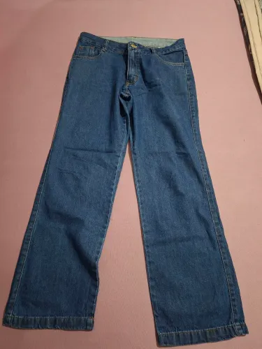 Calça jeans cós médio reta 38