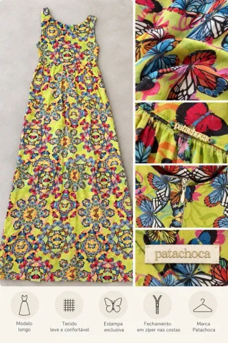 Vestido Longo Infantil Pata-choca - 8 Anos