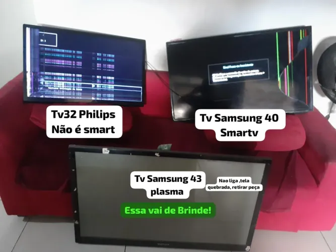 2 tvs com defeito+1plasma de brinde!
