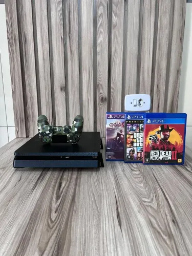 ? PLAYSTATION 4 + 3 JOGOS ORIGINAIS + 1 CONTROLE ? PRONTO PRA JOGAR! ?