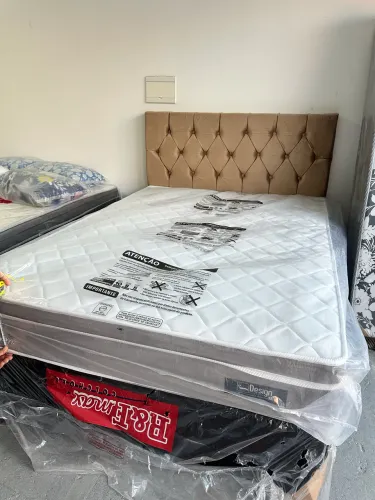 Cama completa base + colchão molas ensacadas