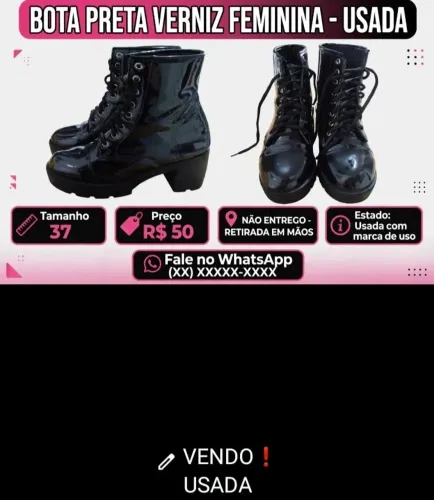 Bota de verniz usada