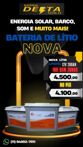 BATERIA DE LÍTIO 12V 280AH NOVA.