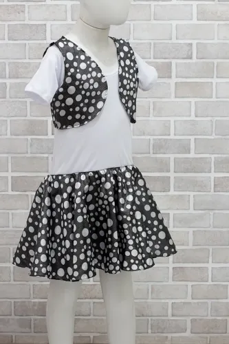 Fantasia infantil anos 60 - tam 04 - nova - preto de bolinha