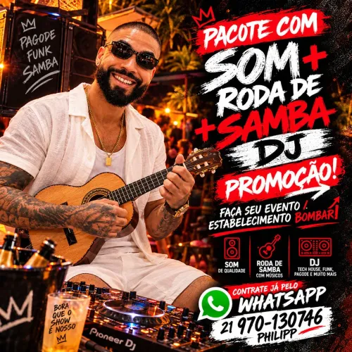 ALUGUEL DE SOM + RODA DE SAMBA + DJ ( Todos os ritmos ) + JOGO DE LUZ